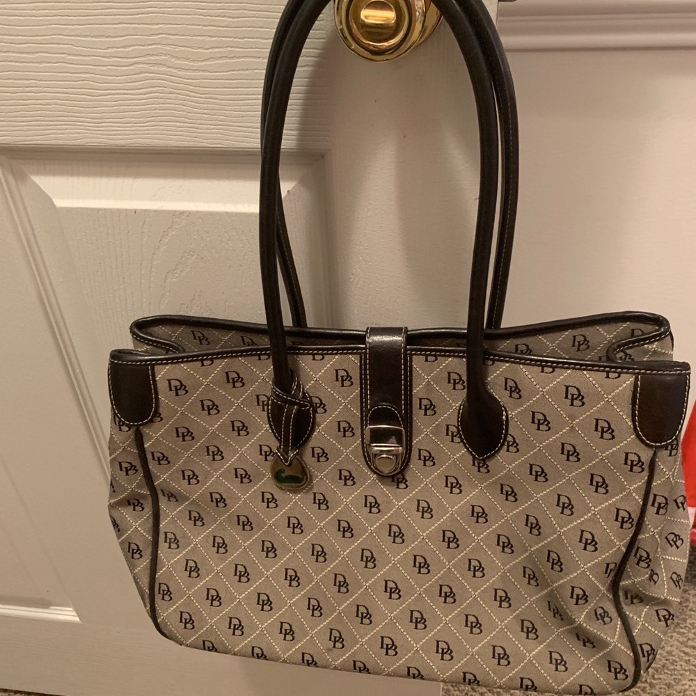 Dooney & Bourke Signature Grey Black Tote